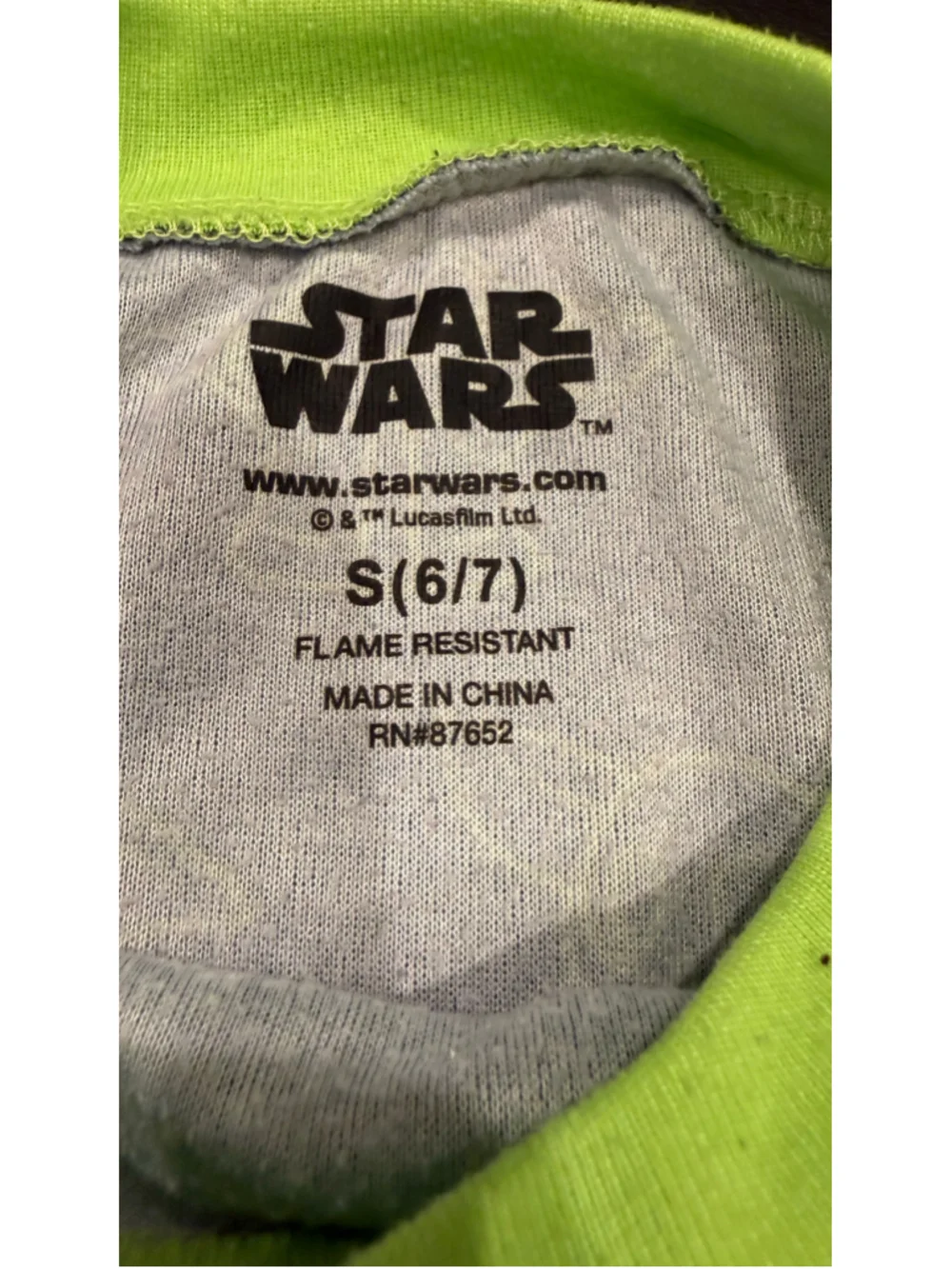 Boys Star Wars Grogu Pajama Set Size S (6/7) Grey and Green